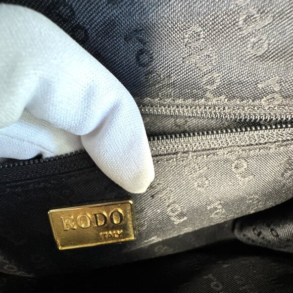 Rodo Italy Blue Genuine Lizard Leather With Gold Hardware And Chain Strap - Picture 9 of 10